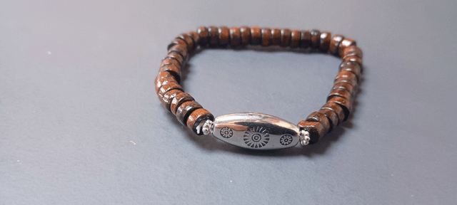 Bracelet rétro en cuir et perles pour hommes