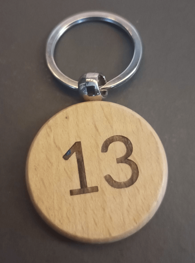 Porteclé en bois, rond 3cm