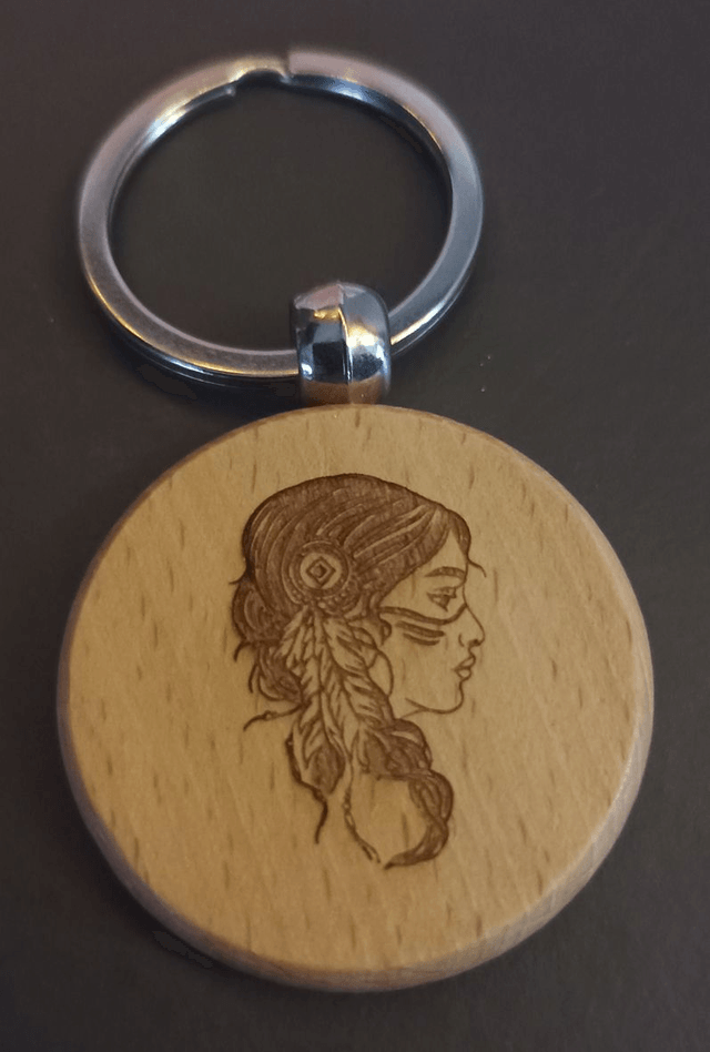 Porteclé en bois, rond 3cm