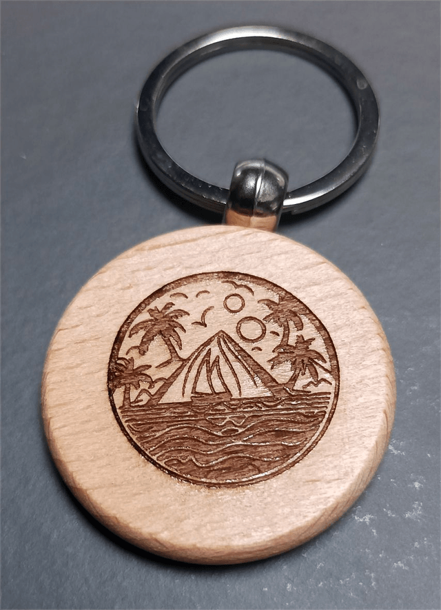Porteclé en bois, rond 3cm